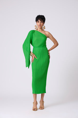Kelly One Shoulder Dress - Bright Green Kelly One Shoulder Dress - Bright Green