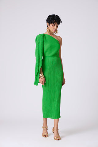 Kelly One Shoulder Dress - Bright Green Kelly One Shoulder Dress - Bright Green