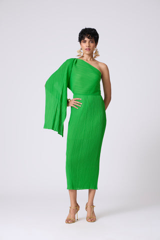 Kelly One Shoulder Dress - Bright Green Kelly One Shoulder Dress - Bright Green