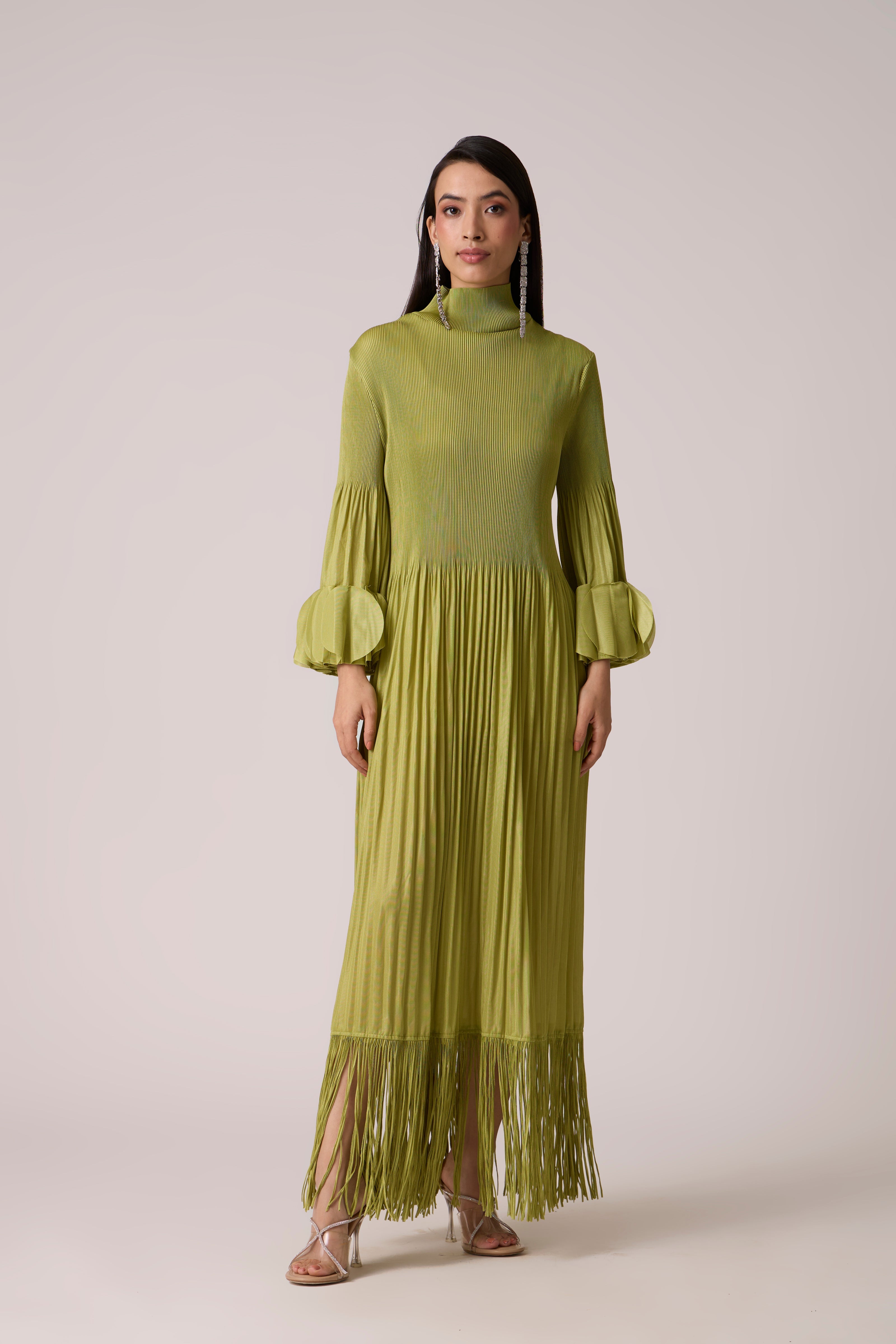 Ariane Fringe Maxi Dress - Pear Green Ariane Fringe Maxi Dress - Pear Green