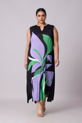 Lina Print Dress - Green & Purple Lina Print Dress - Green & Purple