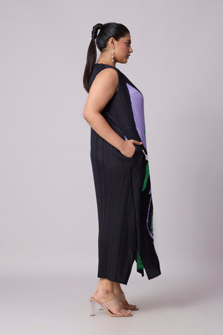 Lina Print Dress - Green & Purple Lina Print Dress - Green & Purple