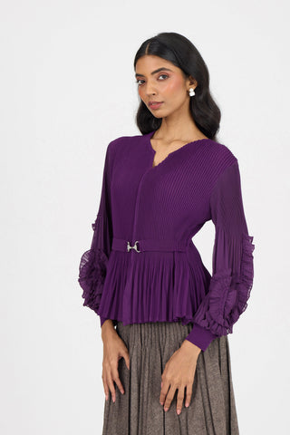 Emery Ruffle Top - Purple