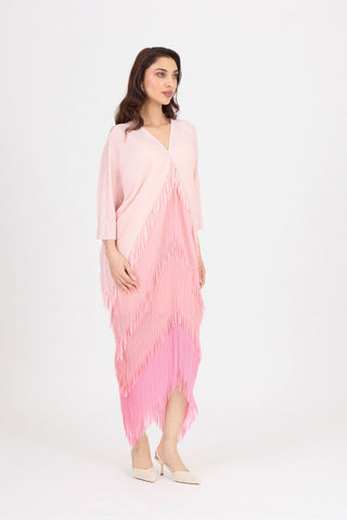 Kimono Fringe Dress - Pink