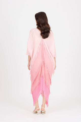Kimono Fringe Dress - Pink