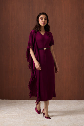 Giselle Drape Dress - Magenta