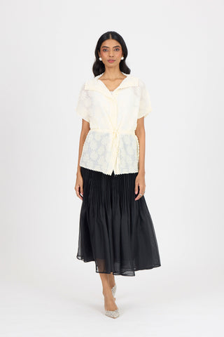 Evelyn Chevron Top - Ivory