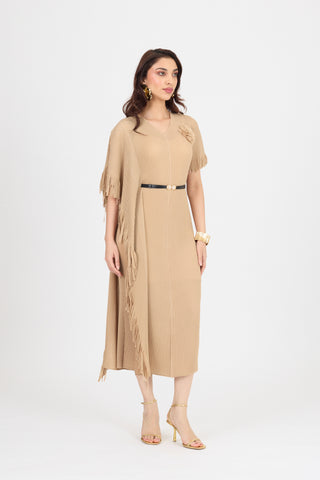 Giselle Drape Dress - Biscuit Beige