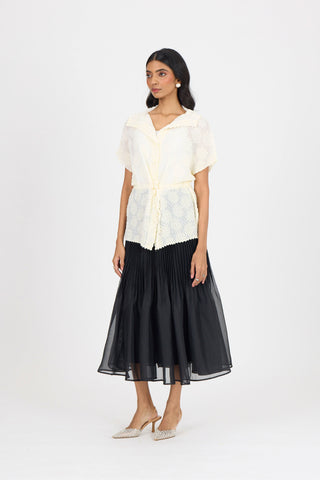Evelyn Chevron Top - Ivory