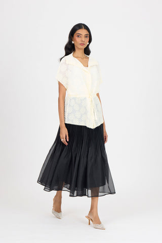 Evelyn Chevron Top - Ivory