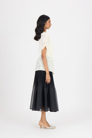 Evelyn Chevron Top - Ivory