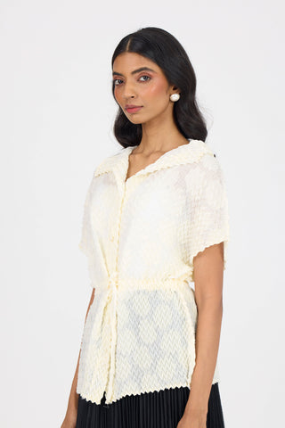 Evelyn Chevron Top - Ivory
