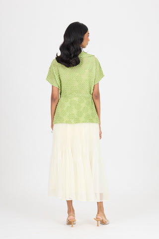 Evelyn Chevron Top - Pale Green