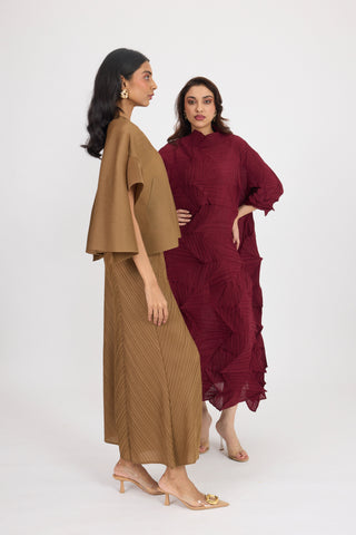 Mona Midi Dress - Maroon