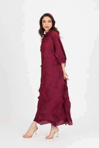Mona Midi Dress - Maroon
