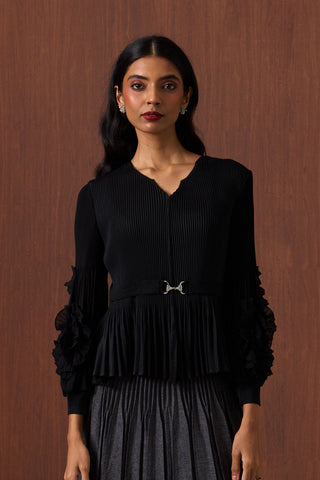 Emery Ruffle Top - Black