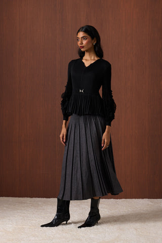 Emery Ruffle Top - Black