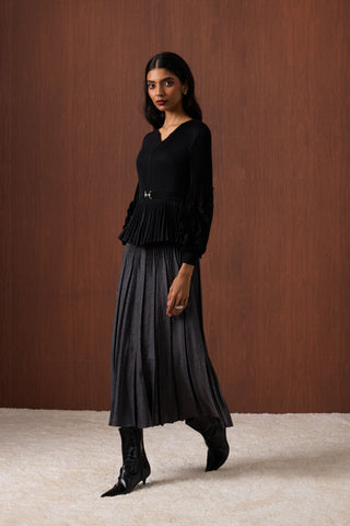 Emery Ruffle Top - Black