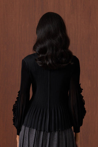 Emery Ruffle Top - Black