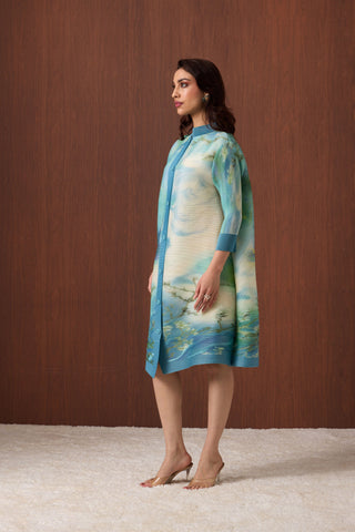 Rory Print Dress - Blue Green
