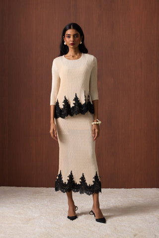 Leona Skirt Set - Pearl
