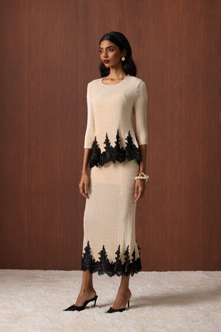 Leona Skirt Set - Pearl
