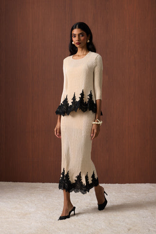 Leona Skirt Set - Pearl