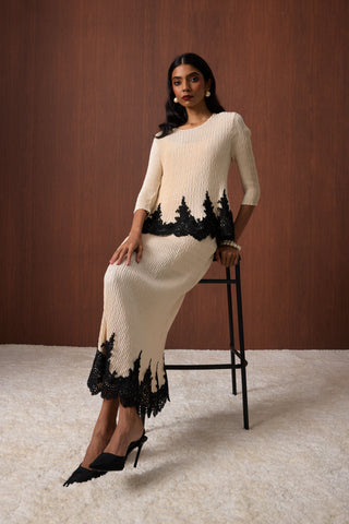 Leona Skirt Set - Pearl