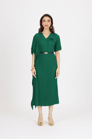 Giselle Drape Dress - Green