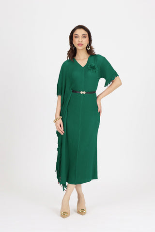 Giselle Drape Dress - Green