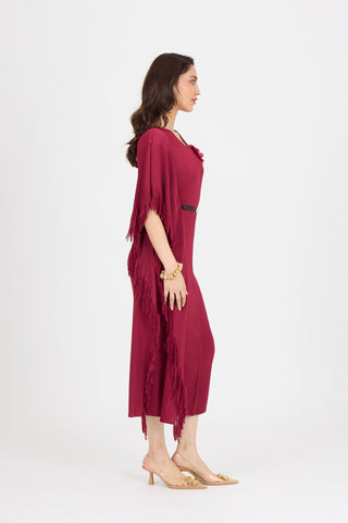 Giselle Drape Dress - Crimson Red