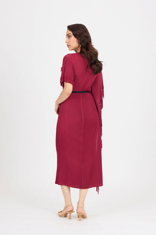 Giselle Drape Dress - Crimson Red