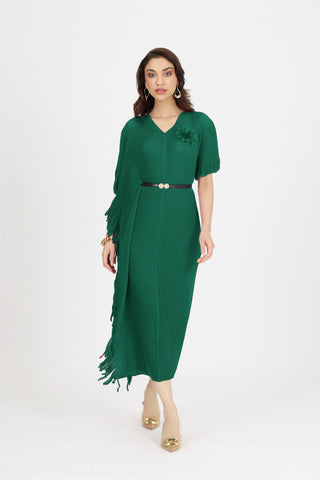 Giselle Drape Dress - Green