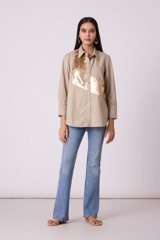 Levi Sequins Shirt - Beige