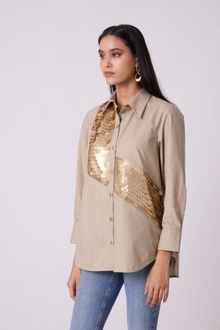 Levi Sequins Shirt - Beige