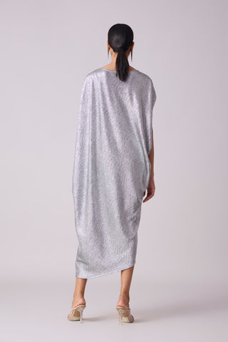 Aurelia Textured Metallic Dress -  Silver