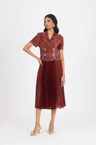 Claire Denim Dress - Garnet