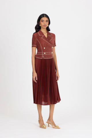 Claire Denim Dress - Garnet