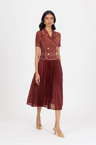 Claire Denim Dress - Garnet