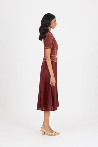 Claire Denim Dress - Garnet