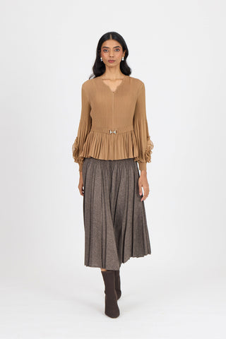 Emery Ruffle Top - Mocha