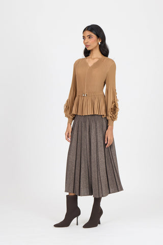 Emery Ruffle Top - Mocha
