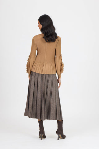 Emery Ruffle Top - Mocha
