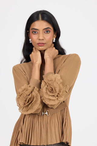 Emery Ruffle Top - Mocha