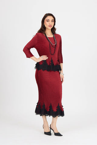 Leona Skirt Set - Sangria