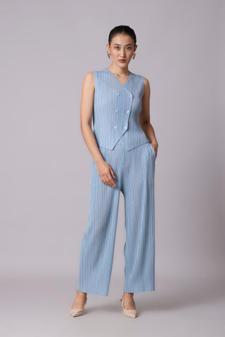 Aimee Vest Set - Pale Blue