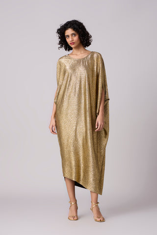 Aurelia Textured Metallic Dress - Gold