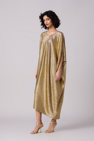 Aurelia Textured Metallic Dress - Gold