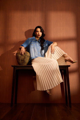 Ari Denim Top - Blue