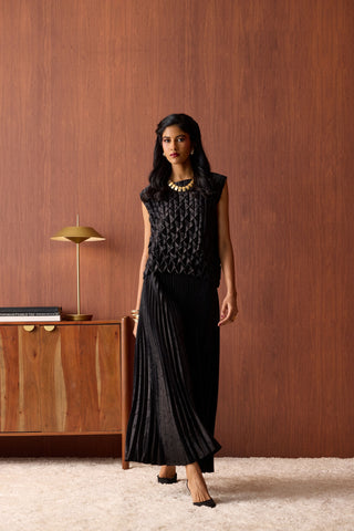 Amber Satin Set - Black